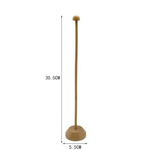 Alternative view of Wood Desk Flag Pole with Base